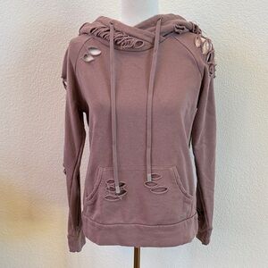 ALO Yoga | Distressed Mauve Hoodie | Sz S/M